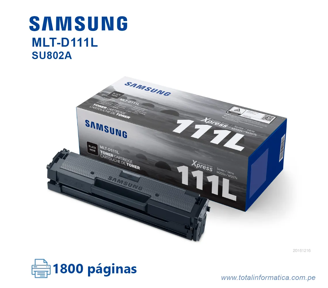 TONER SAMSUNG SU802A MLT-D111L BLACK 1,800 PAG  - imagen 2