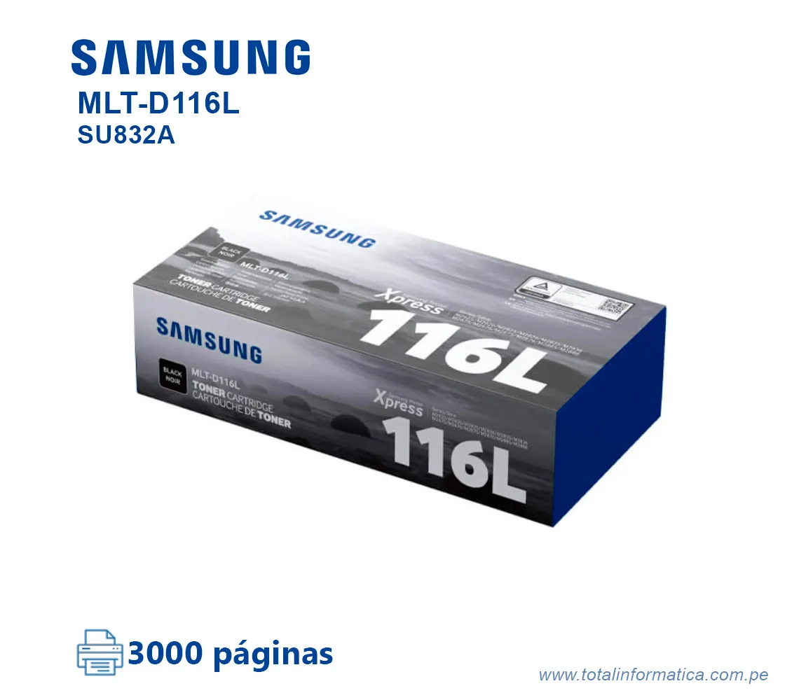 TONER SAMSUNG MLT-D116L BLACK 3,000 PAG          - imagen 1