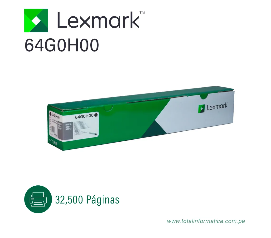 TONER LEXMARK (64G0H00) NEGRO MX910de,MX912dxe,MX911dte,Serie MX910 32,500 PG - imagen 2