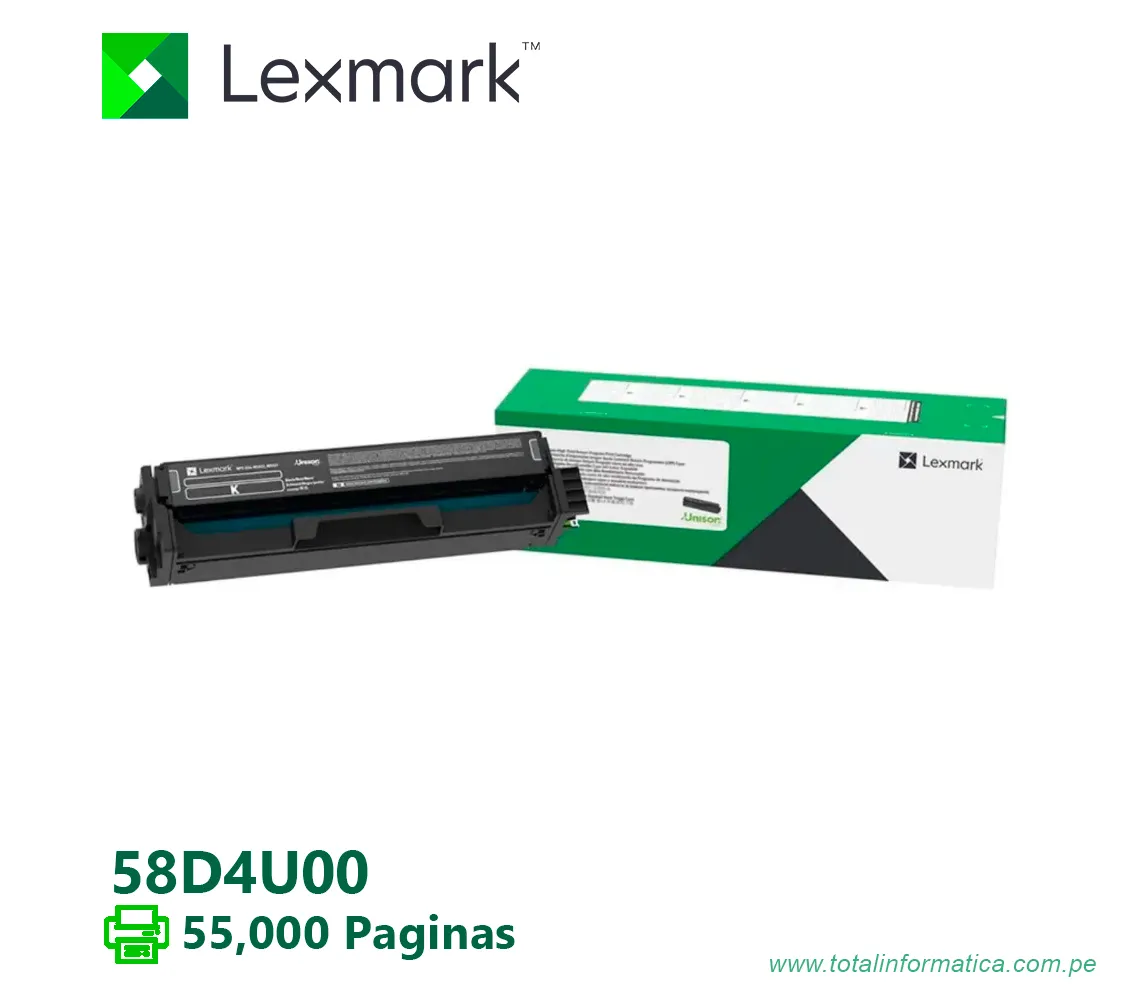 TONER LEXMARK ( 58D4U00 ) MS823, MX826 55K PG - imagen 2