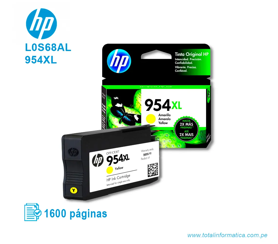 TINTA HP 954XL Amarillo ( L0S68AL ) 1600 PÁG - imagen 2