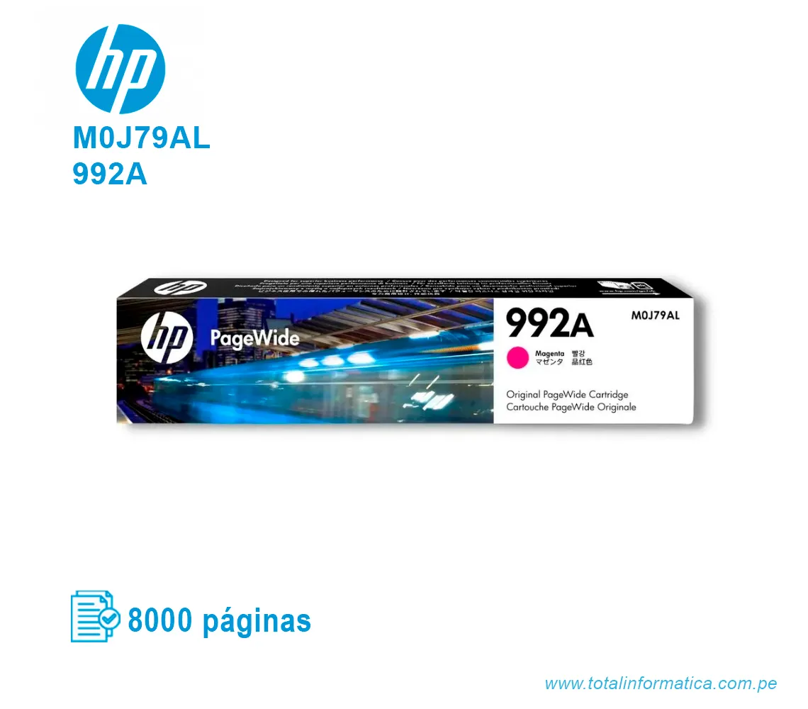 TINTA HP 992A MAGENTA ( M0J79AL ) 8,000 PÁG - imagen 1