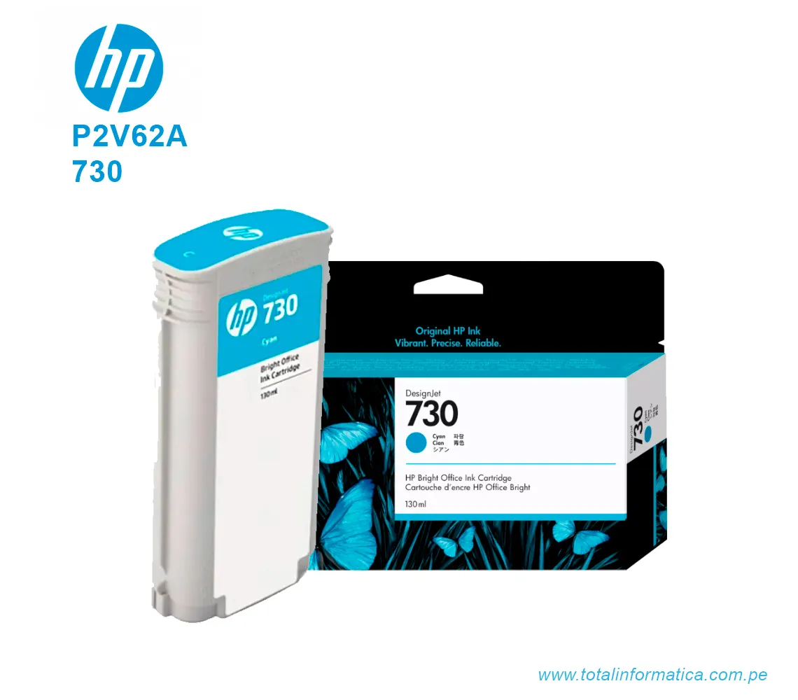 TINTA HP 730 CYAN 130ML ( P2V62A ) DESIGNJET T1700 - imagen 2