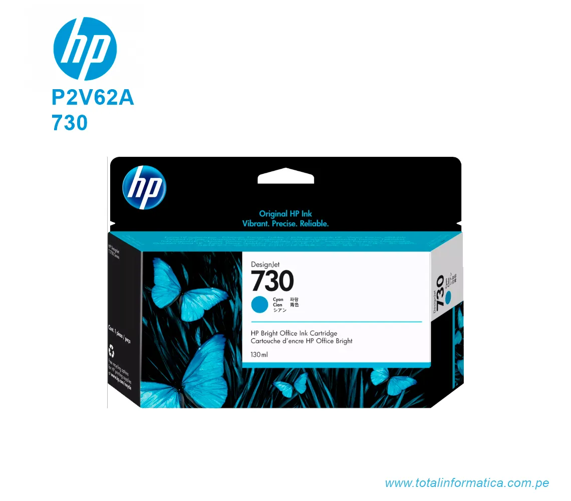 TINTA HP 730 CYAN 130ML ( P2V62A ) DESIGNJET T1700 - imagen 1