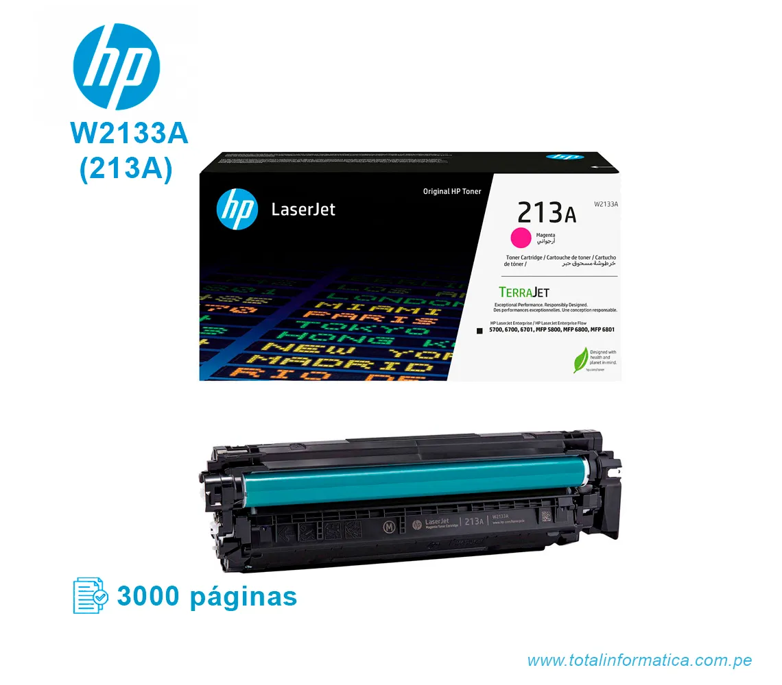 CARTUCHO DE TONER HP W2133A(213A) LJ 5800 ENT. MAGENTA 3KPGS - imagen 2