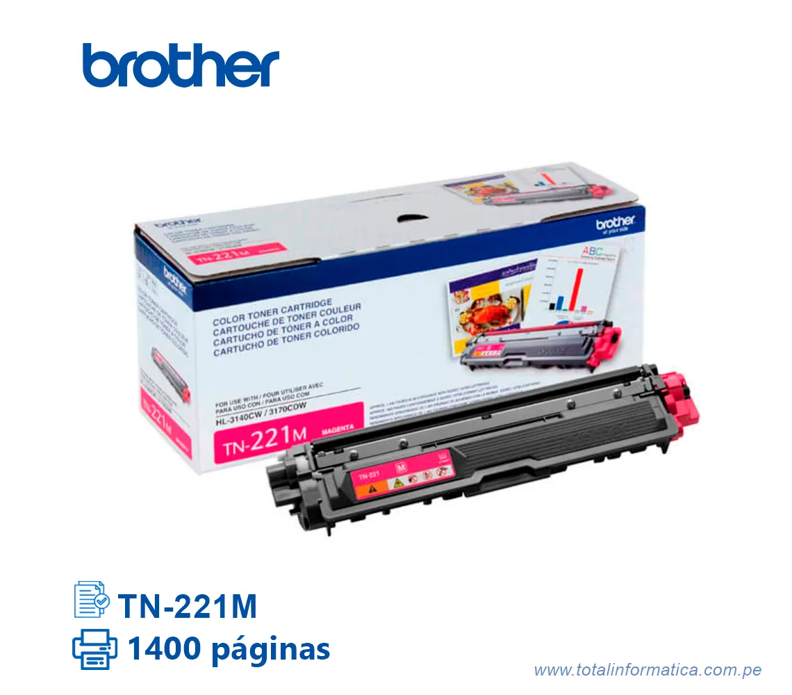 TONER BROTHER TN221M MAGENTA 1400 PAG   - imagen 2
