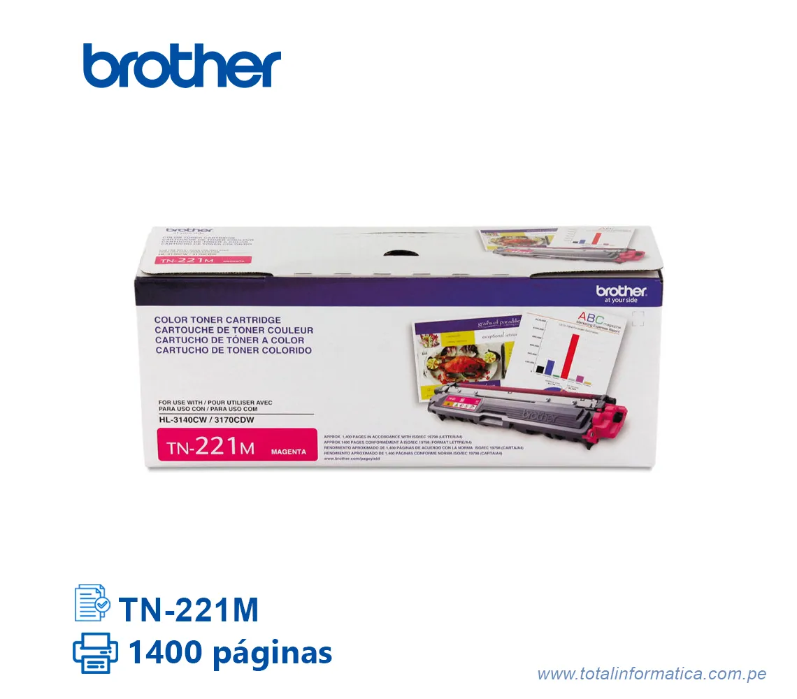 TONER BROTHER TN221M MAGENTA 1400 PAG   - imagen 1