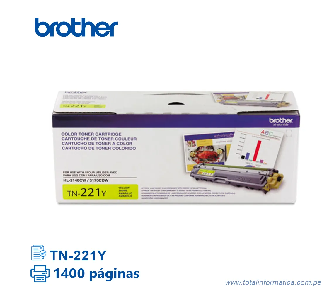 TONER BROTHER TN221Y YELLOW 1400 PAG - imagen 1