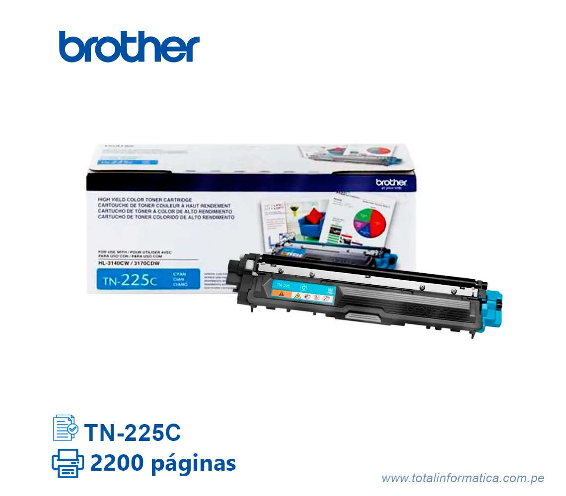 TONER BROTHER TN225C CIAN 2200 PAG - imagen 2
