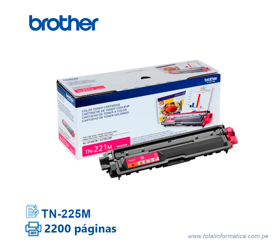 TONER BROTHER TN225M MAGENTA 2200 PAG - imagen 2