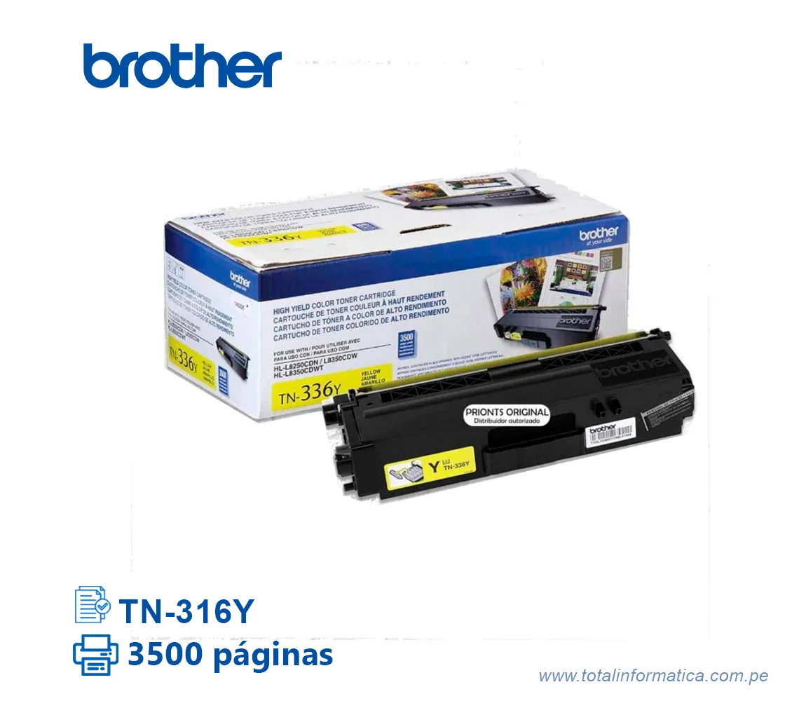 TONER BROTHER TN316Y YELLOW 3500 PAG   - imagen 2