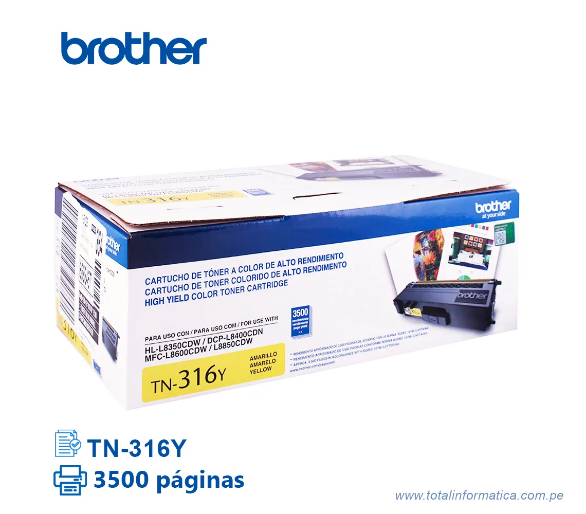 TONER BROTHER TN316Y YELLOW 3500 PAG   - imagen 1