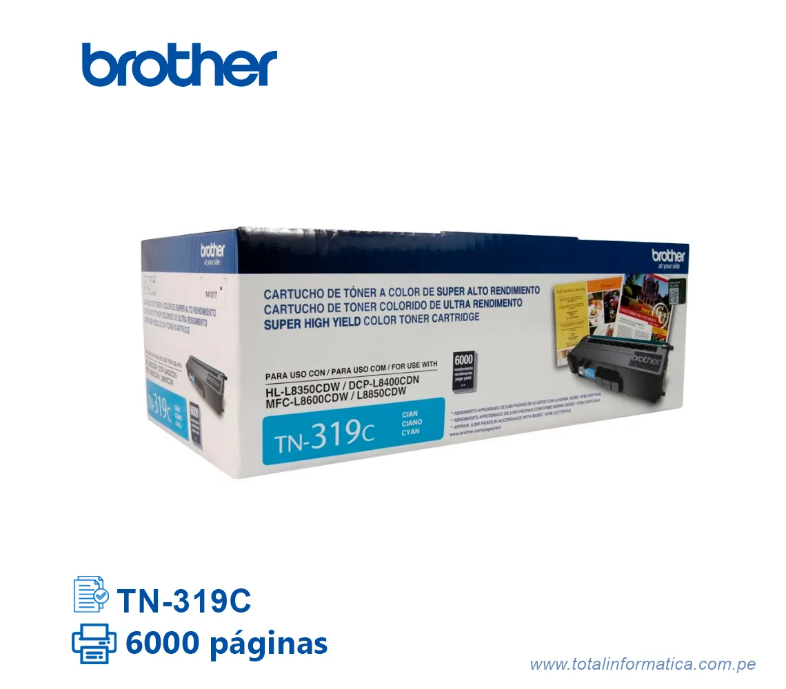 TONER BROTHER TN319C CYAN  6000 PAG - imagen 1