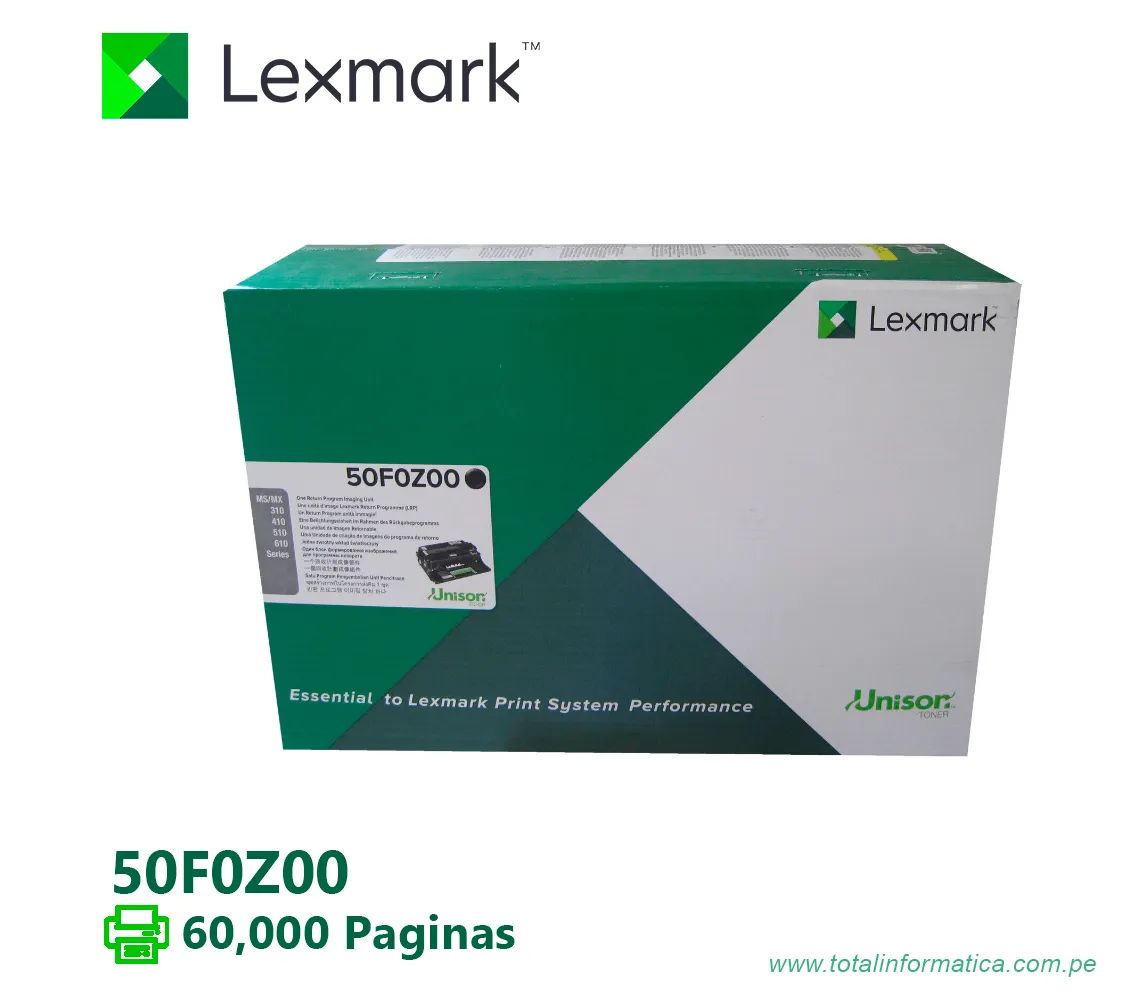 UNIDAD DE IMAGEN LEXMARK (50F0Z00) MS310dn 60,000PG - imagen 1