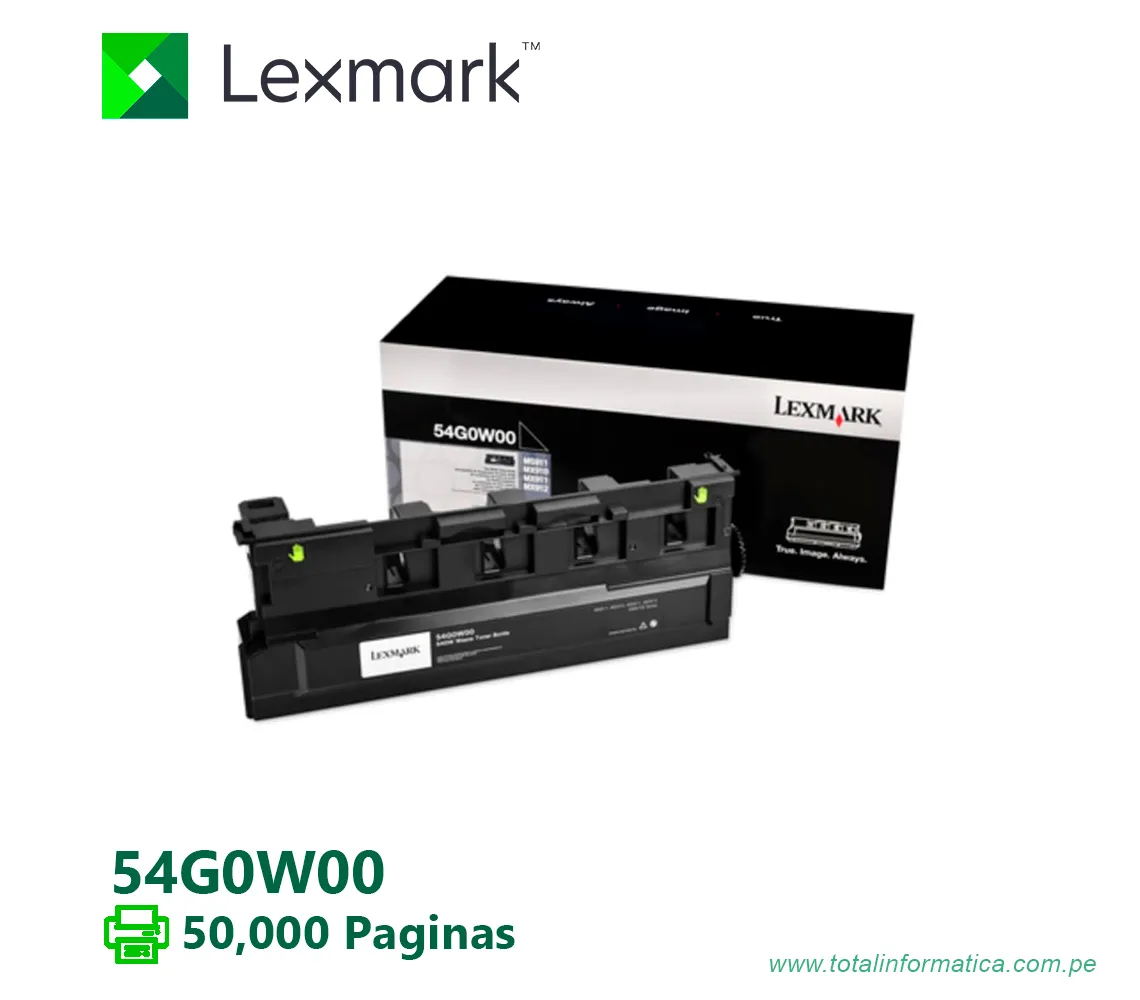 BOTELLA TONER RESIDUAL LEXMARK (54G0W00) NEGRO MX910,MX912,MX911 50,000PG - imagen 1