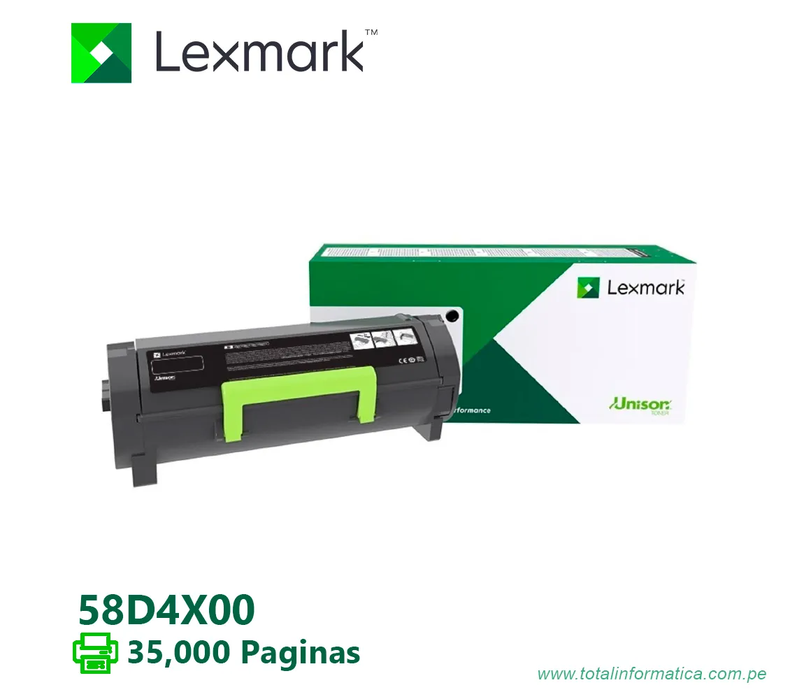 TONER LEXMARK (58D4X00) NEGRO MX826,MX822,MS823,MS826,MX722 35,000PG - imagen 2