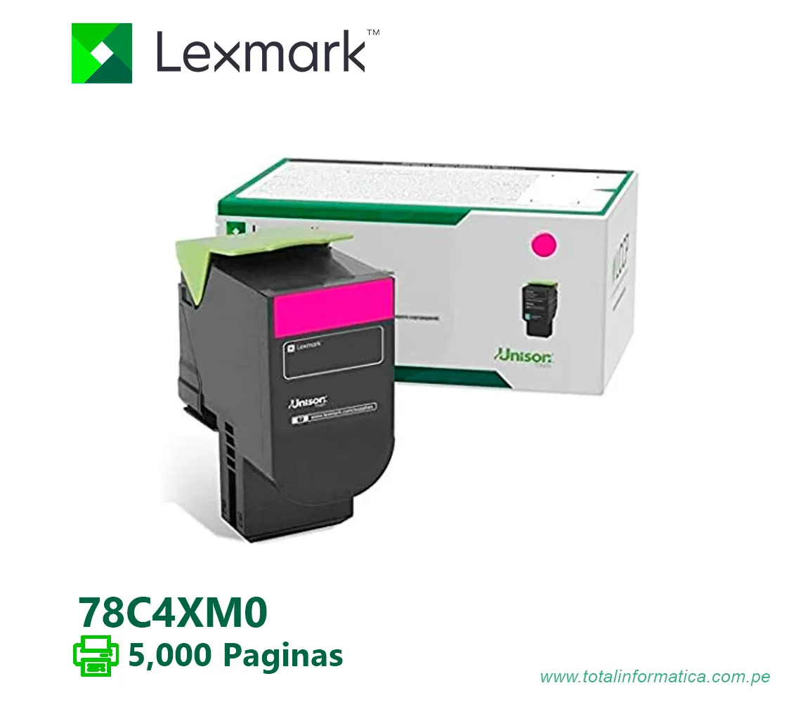TONER LEXMARK (78C4XM0) MAGENTA CX622,CS421,CS521,CX625,CX522,CS622,CX421 5,000PG - imagen 1