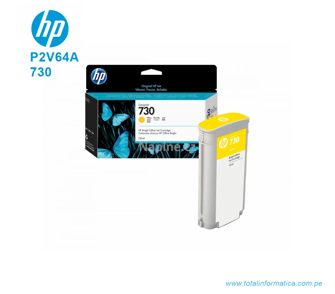 TINTA HP 730 YELLOW 130ML ( P2V64A ) DESIGNJET T1700 - imagen 2