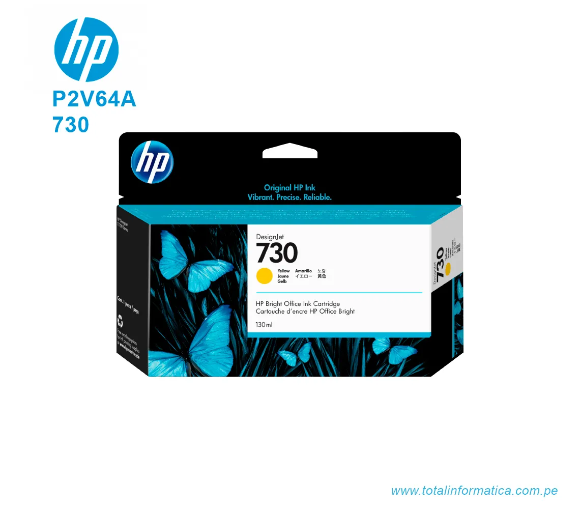TINTA HP 730 YELLOW 130ML ( P2V64A ) DESIGNJET T1700 - imagen 1