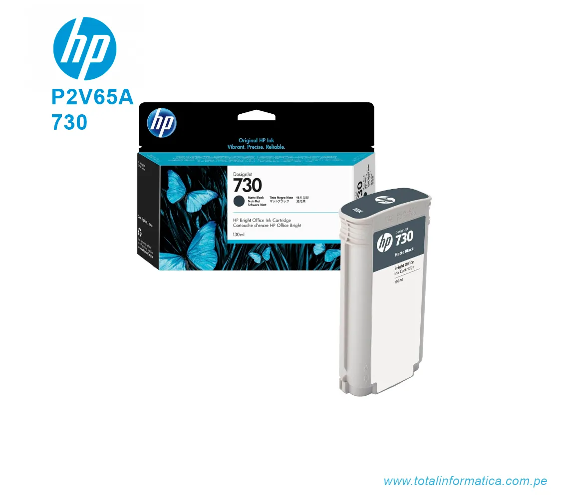 TINTA HP 730 MATTE BLACK 130ML ( P2V65A ) DESIGNJET T1700 - imagen 2