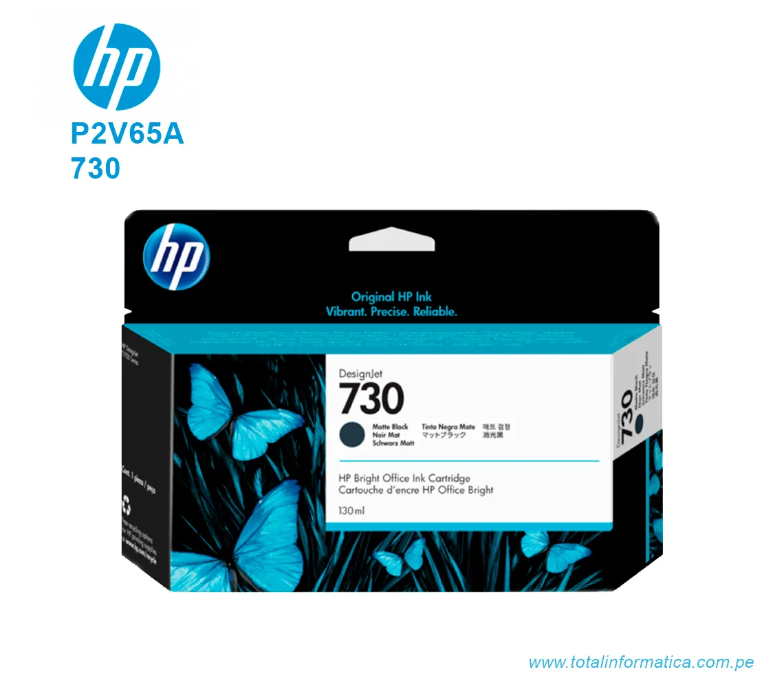 TINTA HP 730 MATTE BLACK 130ML ( P2V65A ) DESIGNJET T1700 - imagen 1