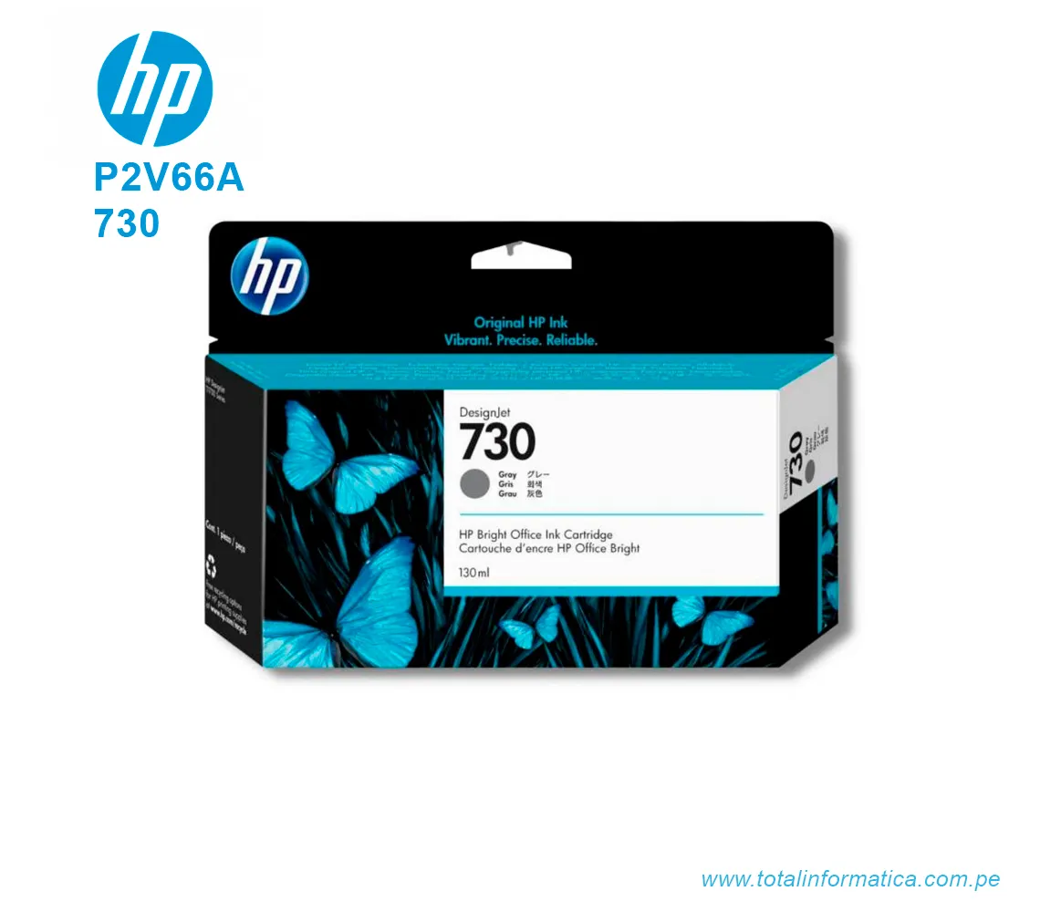 TINTA HP 730 GRAY 130ML ( P2V66A ) DESIGNJET T1700 - imagen 1