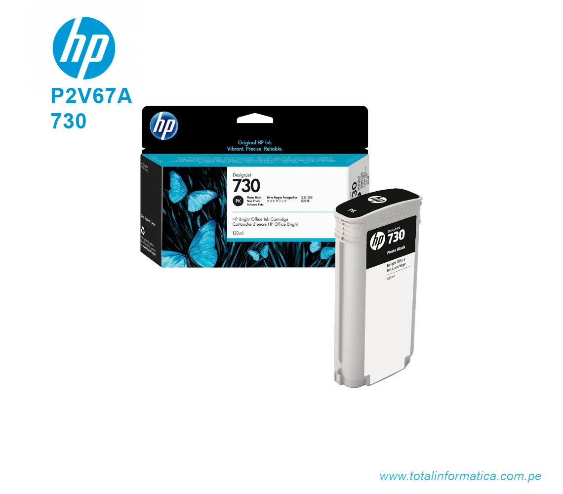 TINTA HP 730 PHOTO BLACK 130ML ( P2V67A ) DESIGNJET T1700 - imagen 2