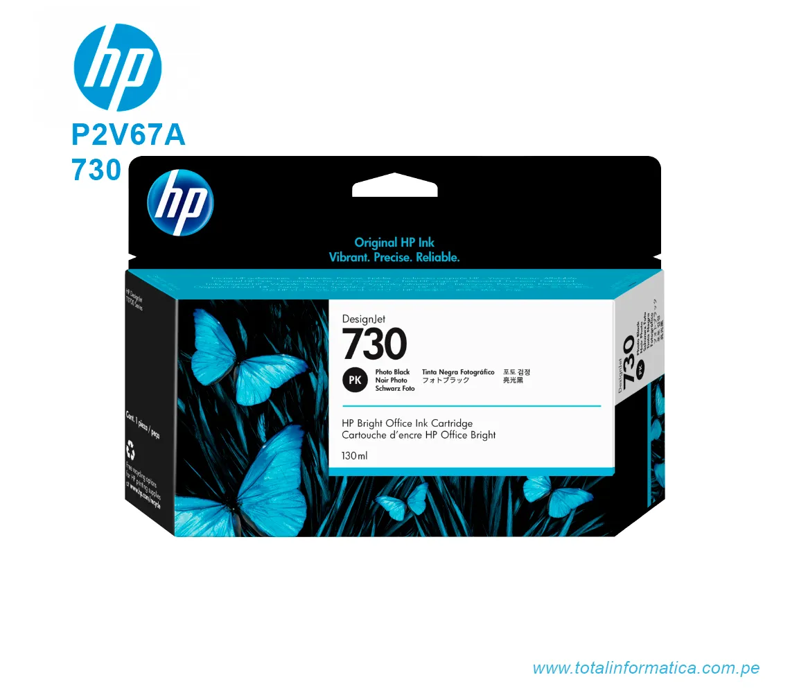 TINTA HP 730 PHOTO BLACK 130ML ( P2V67A ) DESIGNJET T1700 - imagen 1