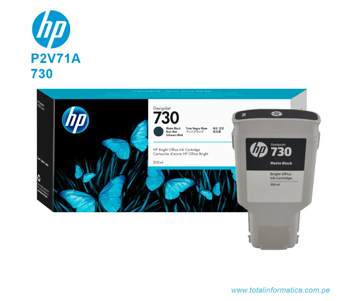 TINTA HP 730 MATTE BLACK 300ML ( P2V71A ) DESIGNJET T1700 - imagen 2