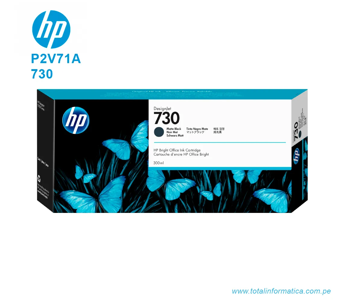 TINTA HP 730 MATTE BLACK 300ML ( P2V71A ) DESIGNJET T1700 - imagen 1