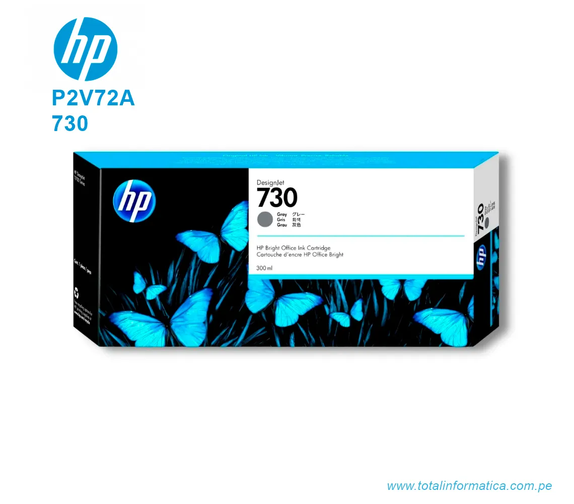 TINTA HP 730 GRAY 300ML ( P2V72A ) DESIGNJET T1700 - imagen 1