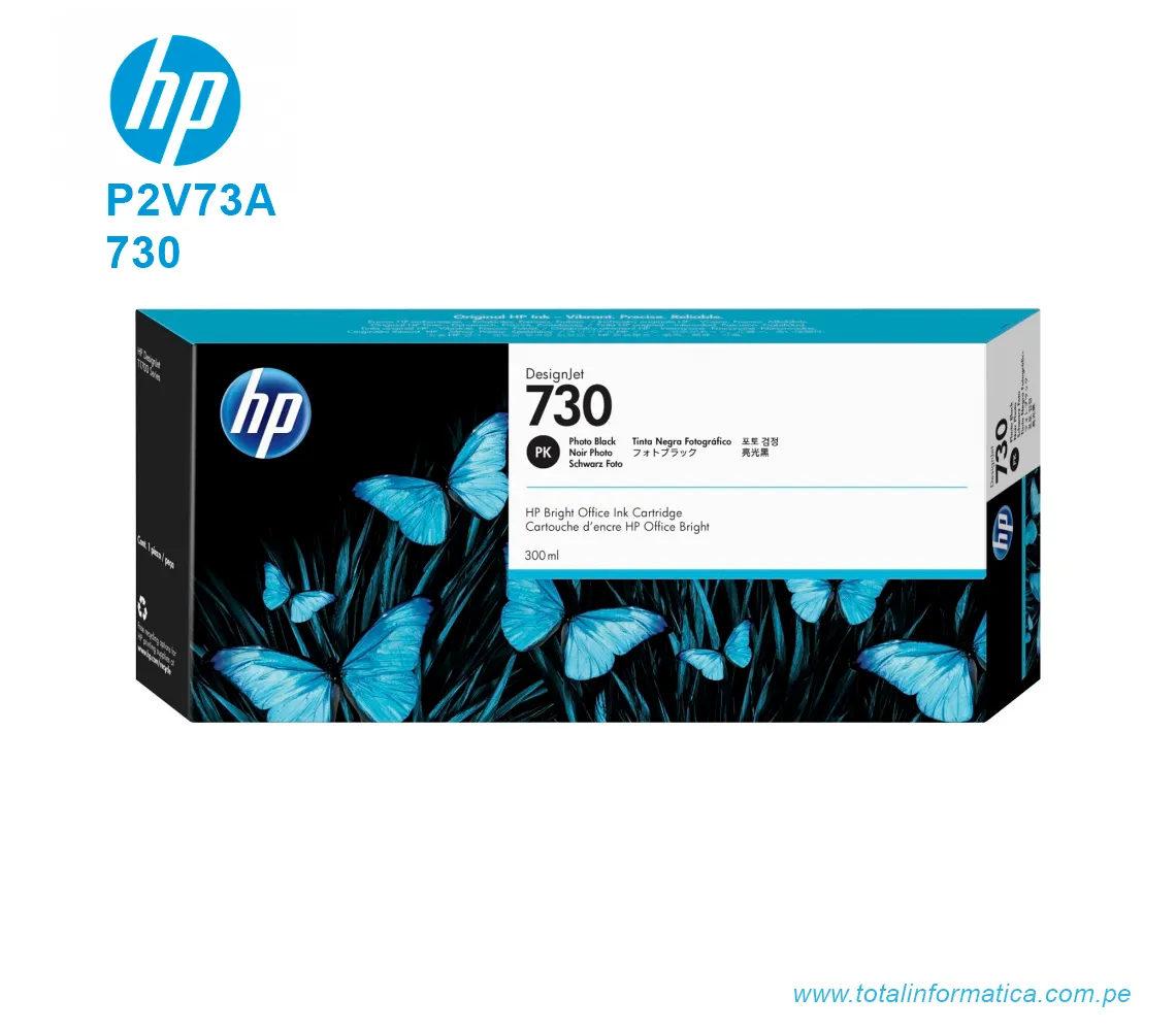 TINTA HP 730 PHOTO BLACK 300ML ( P2V73A ) DESIGNJET T1700 - imagen 1