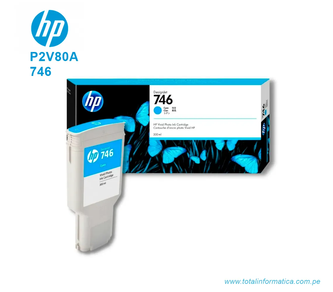 TINTA HP 746 CYAN 300ML ( P2V80A ) PARA Z6 Z9 - imagen 2