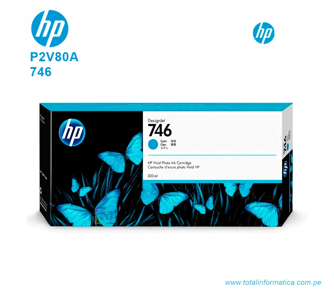 TINTA HP 746 CYAN 300ML ( P2V80A ) PARA Z6 Z9 - imagen 1