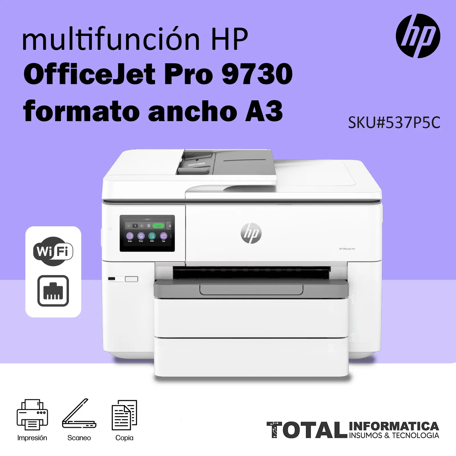 MULTIFUNCIONAL HP OFFICEJET PRO 9730 537P5C, COLOR, INYECCIÓN, A3 - imagen 1