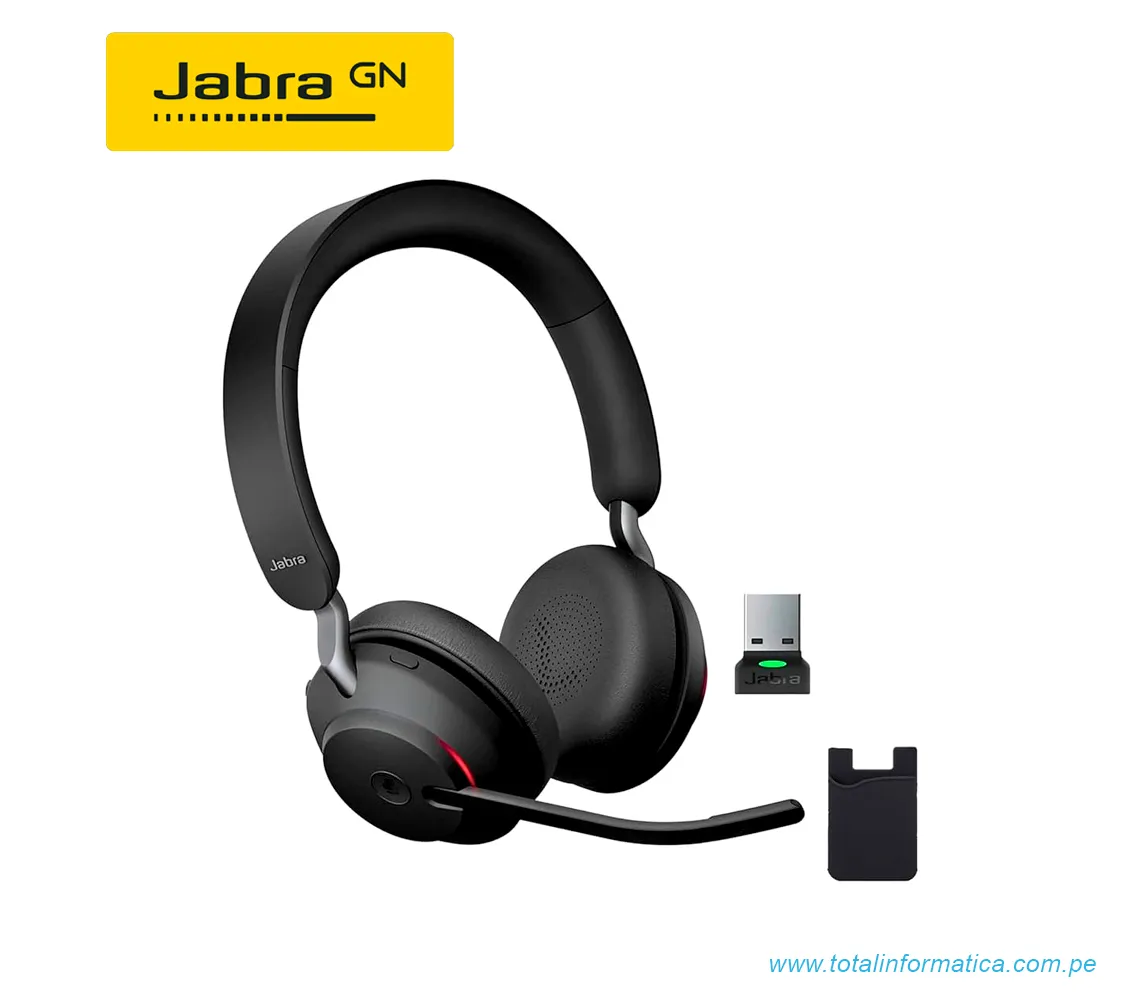 AUDIFONOS CON MICROFONO JABRA EVOLVE2 65 STEREO, INALAMBRICO, USB-A/BLUETOOTH, NEGRO(26599-999-999)  - imagen 2