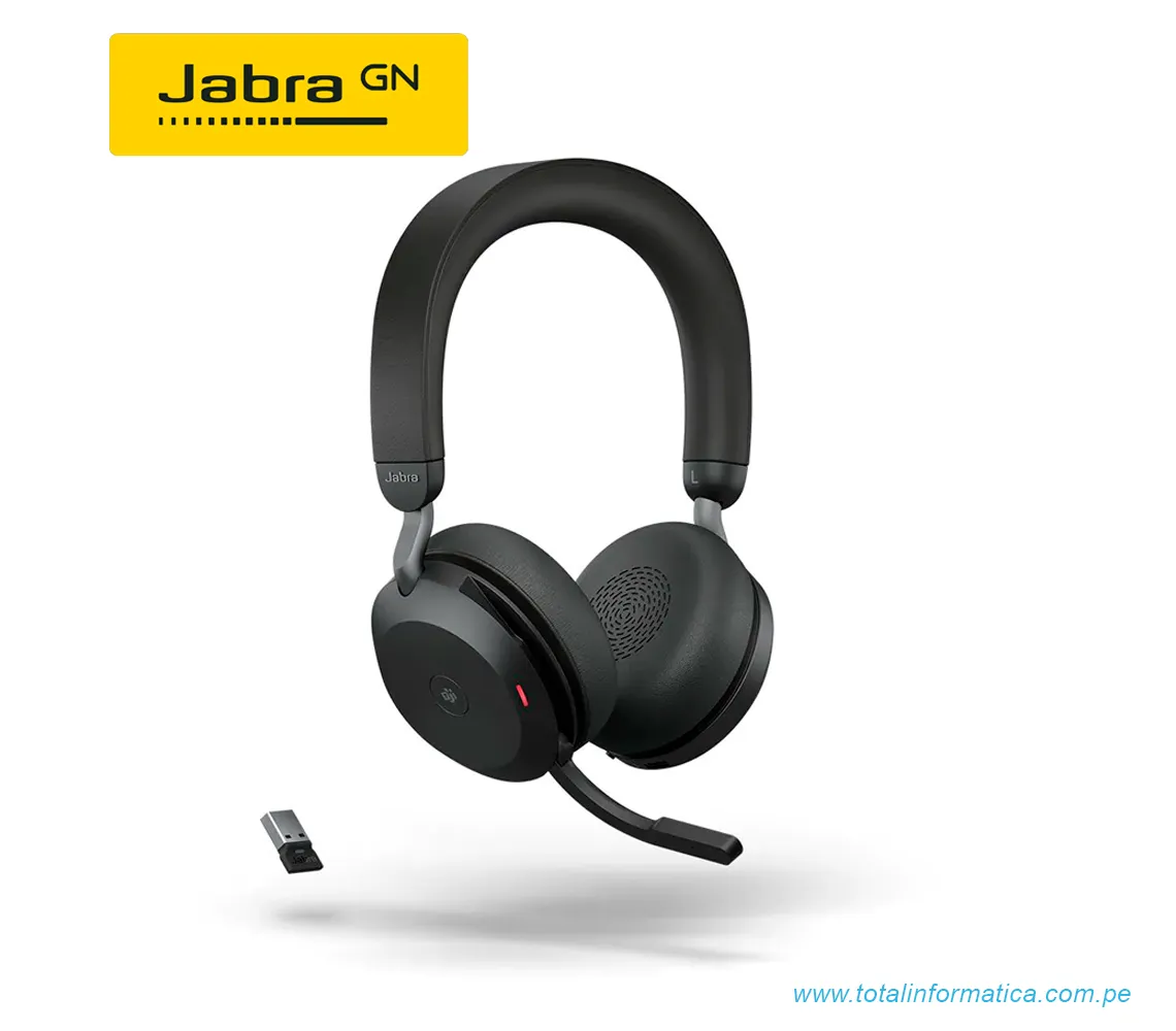 AUDIFONOS CON MICROFONO JABRA EVOLVE2 75 STEREO, INALAMBRICO, USB-A/BLUETOOTH, NEGRO(27599-999-999)  - imagen 1