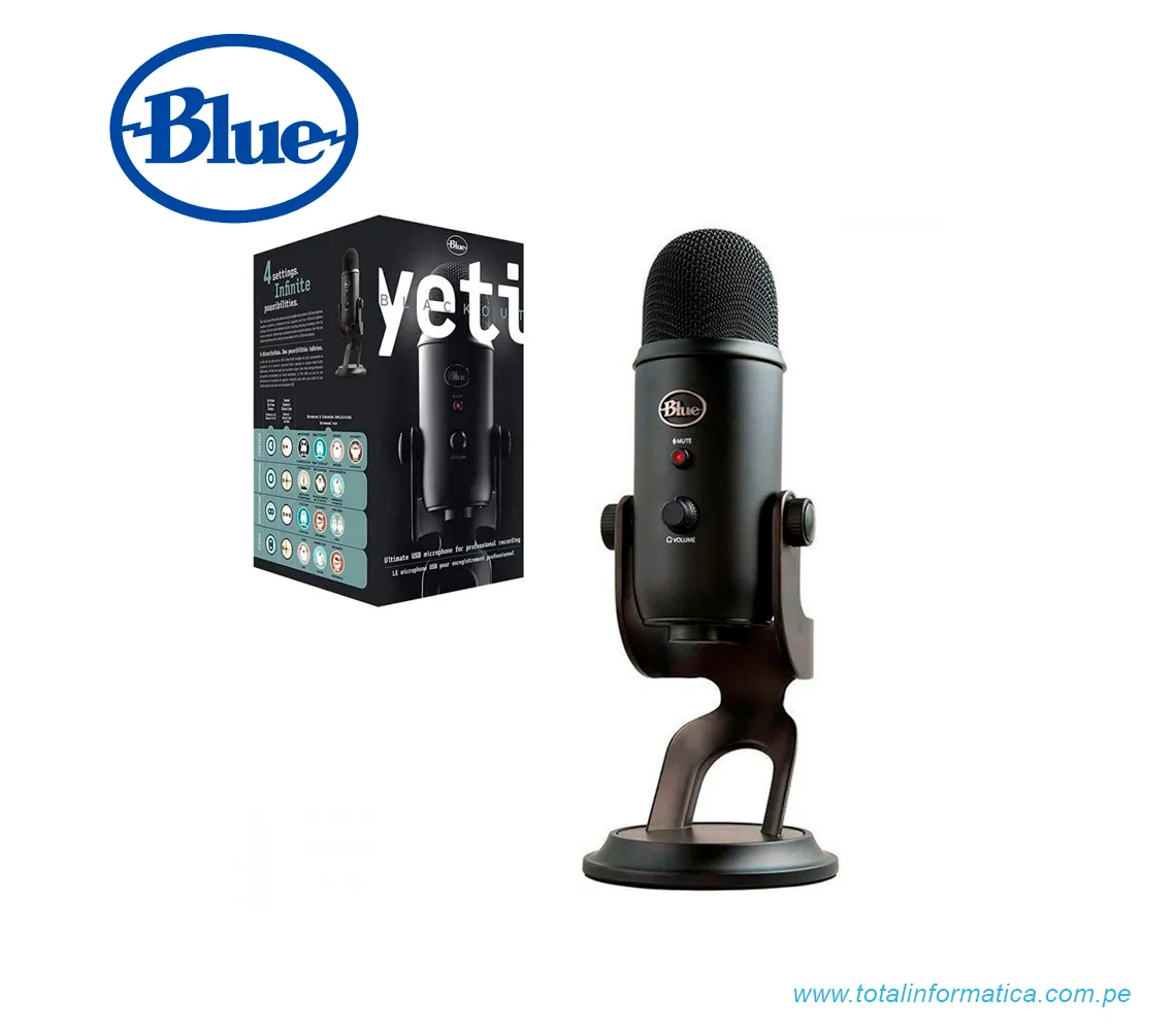 MICROFONO LOGITECH BLUE YETI STREAMING, CARDIOID / OMNI / BI, LED, USB, NEGRO(988-000504) - imagen 4