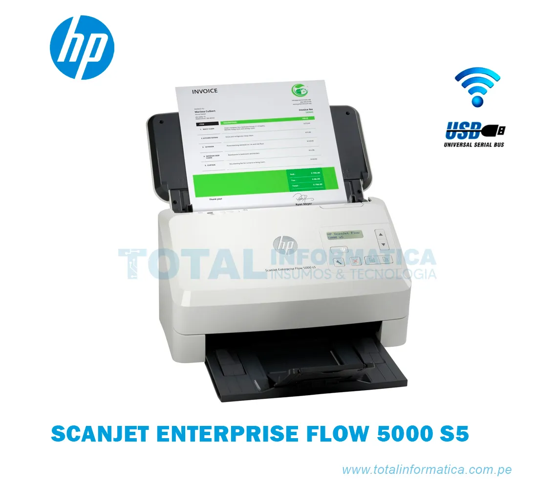 ESCÁNER HP SCANJET ENTERPRISE FLOW 5000 S5 6FW09A, 65PPM/100 IPM - imagen 2