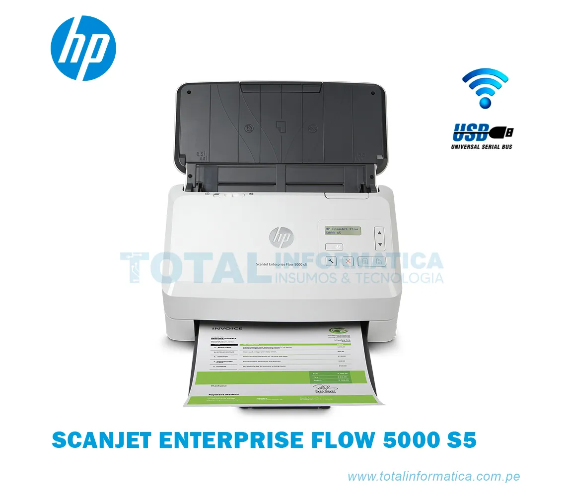 ESCÁNER HP SCANJET ENTERPRISE FLOW 5000 S5 6FW09A, 65PPM/100 IPM - imagen 1