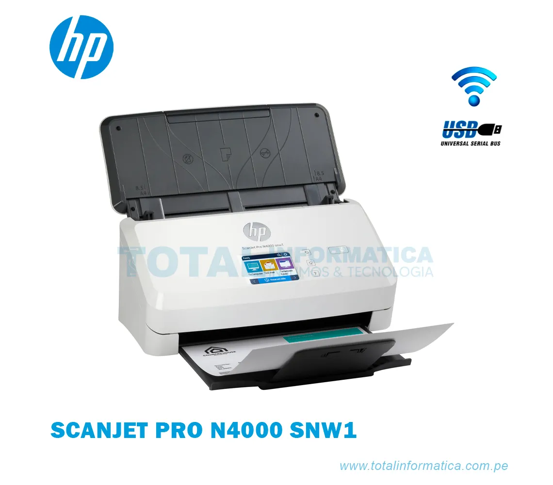 ESCÁNER HP SCANJET PRO N4000 SNW1 6FW08A, 40 PPM/80 IPM - imagen 2