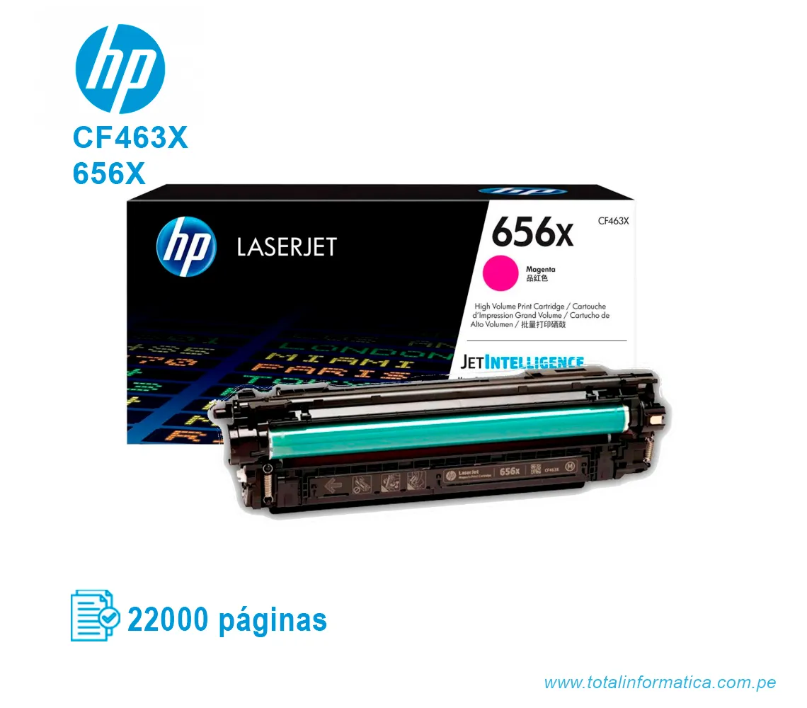 TONER HP 656X MAGENTA ( CF463X ) LASERJET PRO ENT M652, 22K PG - imagen 2