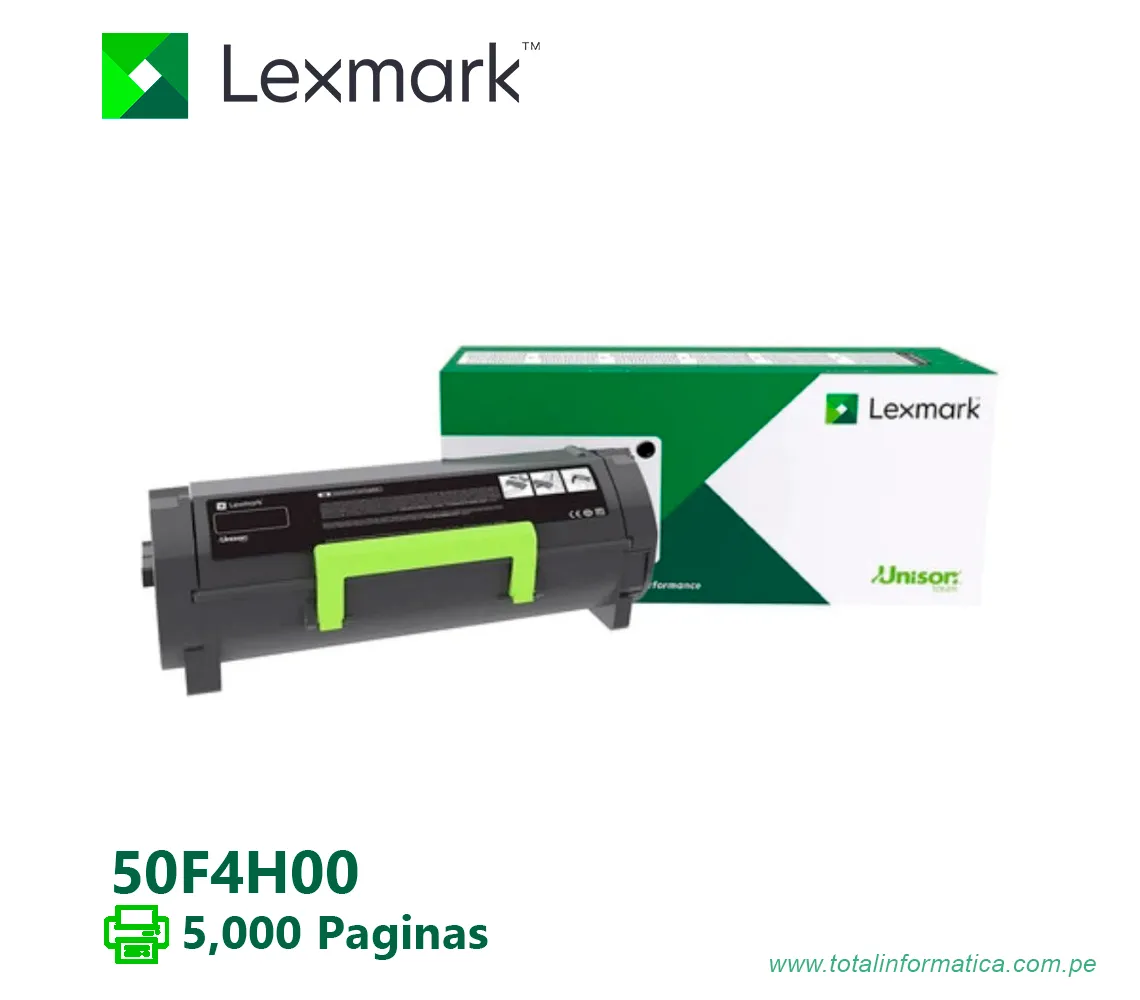 TONER LEXMARK (50F4H00) NEGRO MS610,MS410,MS415,MS310,MS312,MS315 5,000PG - imagen 2