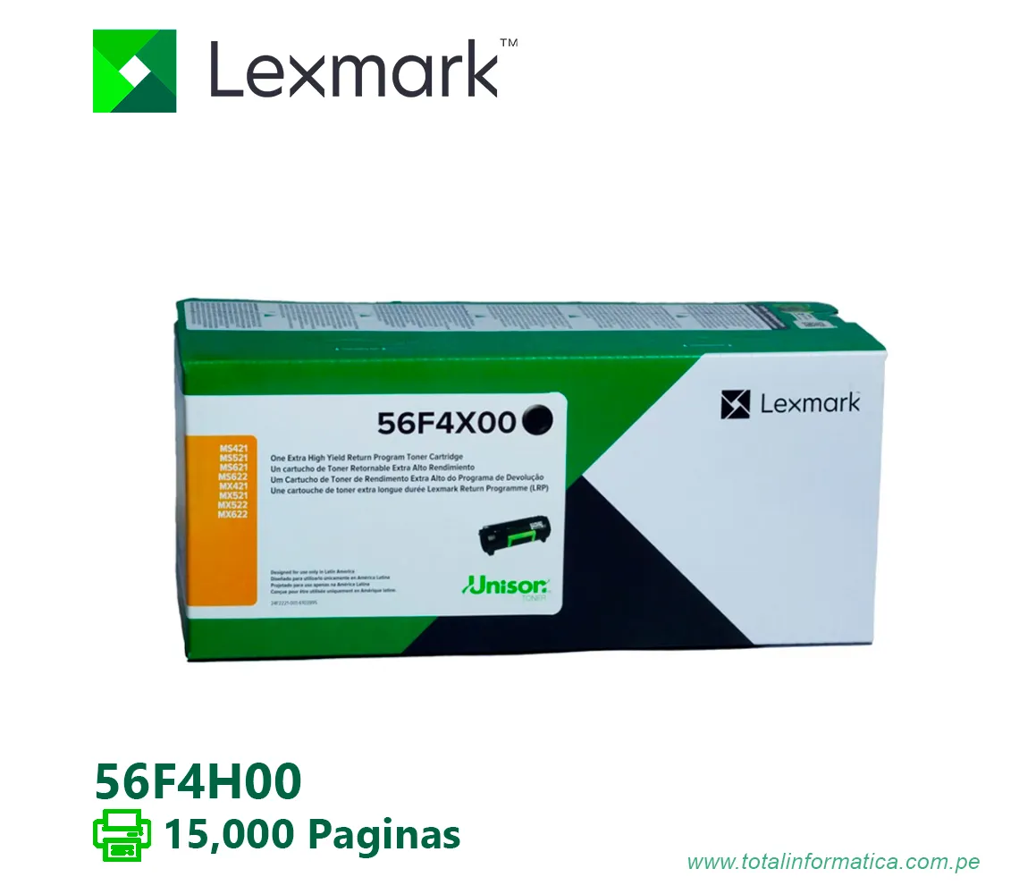 TONER LEXxMARK ( 56F4H00 ) MS321, MS622 15K PG - imagen 2
