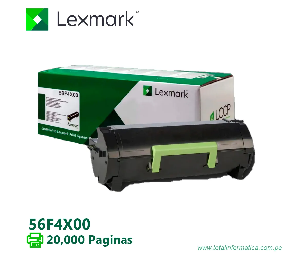 TONER LEXMARK (56F4X00) NEGRO MS521,MS522,MS621,MS622,MS421 20,000PG - imagen 2