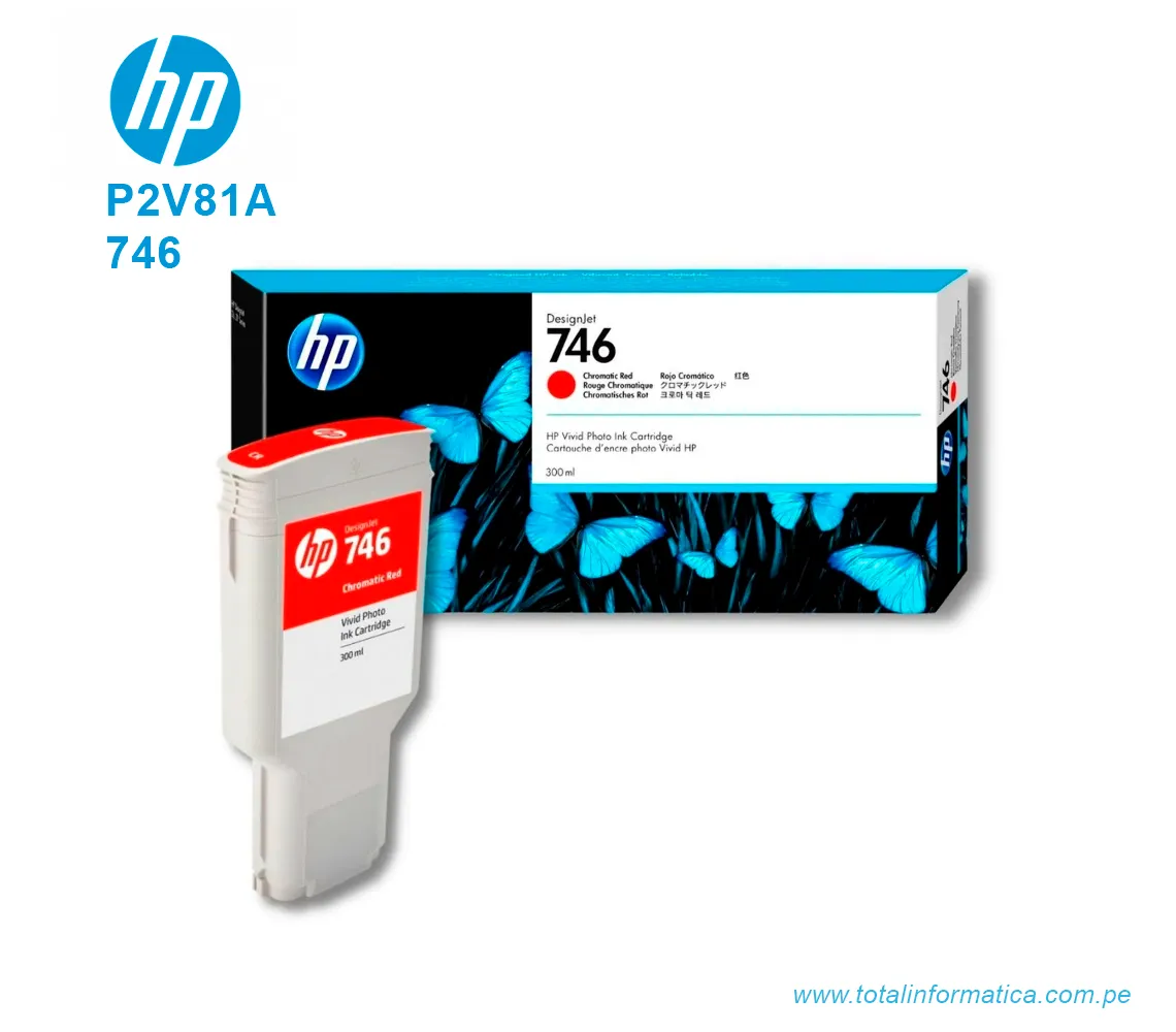 TINTA HP 746 CHROMATIC RED 300ML ( P2V81A ) PARA Z6 Z9 - imagen 2