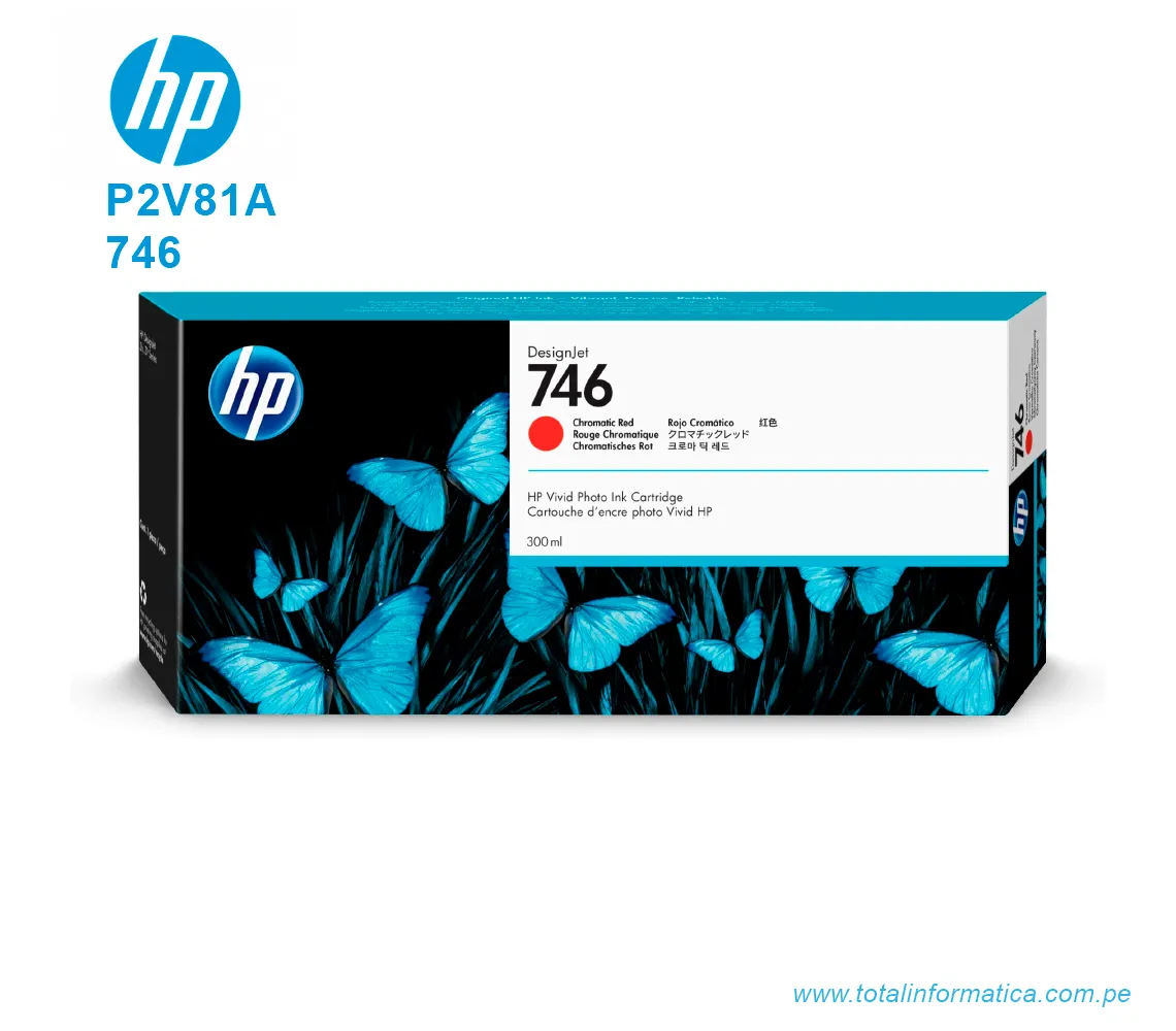 TINTA HP 746 CHROMATIC RED 300ML ( P2V81A ) PARA Z6 Z9 - imagen 1