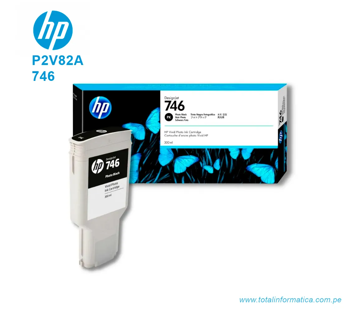 TINTA HP 746 PHOTO BLACK 300ML ( P2V82A ) PARA Z6 Z9 - imagen 2