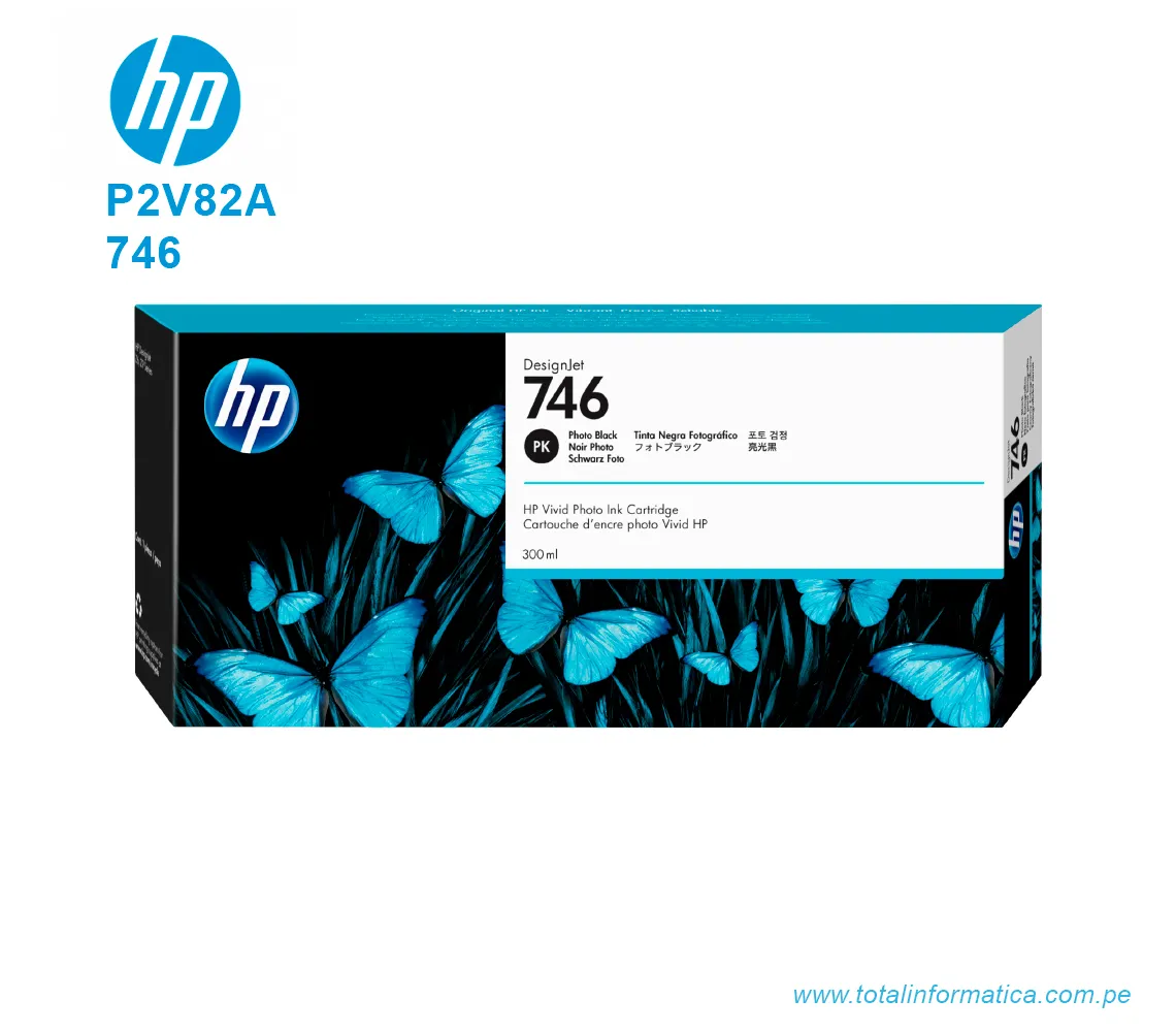 TINTA HP 746 PHOTO BLACK 300ML ( P2V82A ) PARA Z6 Z9 - imagen 1