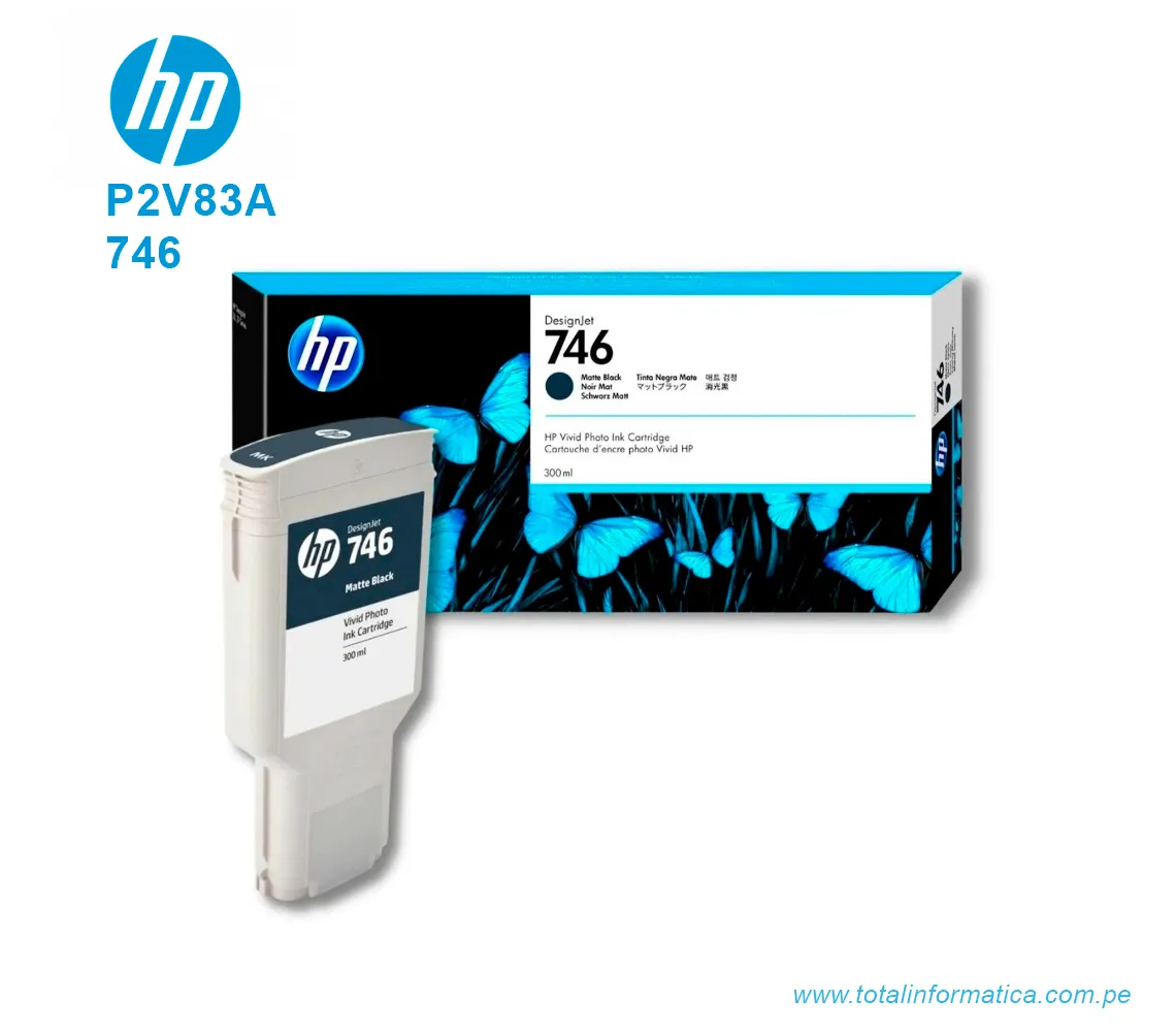 TINTA HP 746 MATTE BLACK 300ML ( P2V83A ) PARA Z6 Z9 - imagen 2